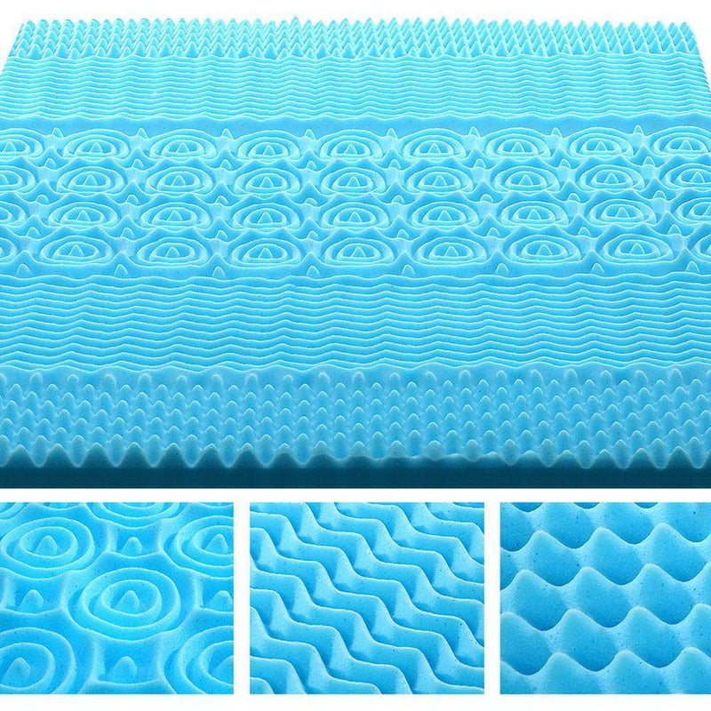 Giselle Bedding Single Size 5cm Thick Bamboo Mattress Topper - Blue