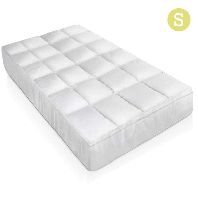 Giselle SINGLE Mattress Topper Duck Feather Down 1000GSM Pillowtop Topper - Payday Deals