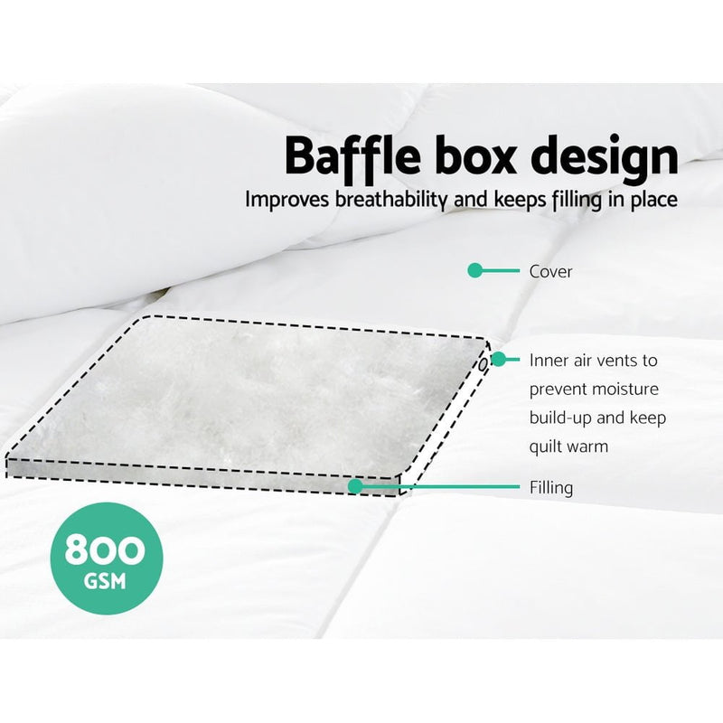 Giselle Bedding Super King 800GSM Microfibre Bamboo Microfiber Quilt Payday Deals