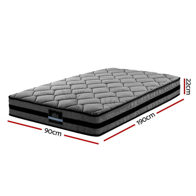 Giselle Bedding Wendell Pocket Spring Mattress 22cm Thick Single Payday Deals