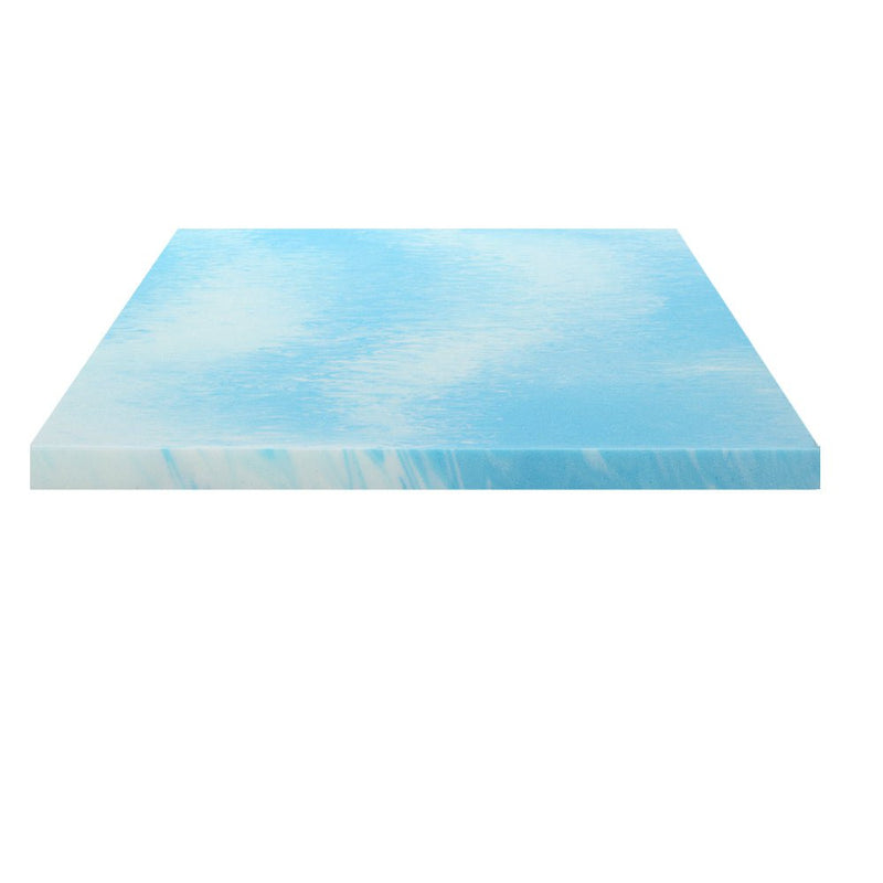 Giselle Cool Gel Memory Foam Topper Mattress Toppers w/ Bamboo Cover 5cm QUEEN Payday Deals