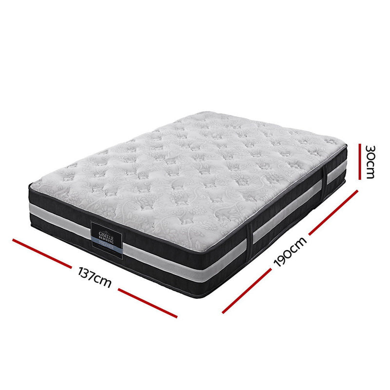 Giselle Double Mattress Bed Size 7 Zone Pocket Spring Medium Firm Foam 30cm Payday Deals