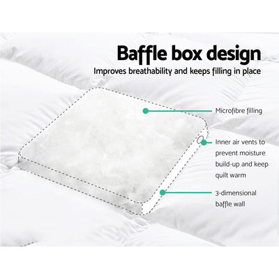 Giselle Double Mattress Topper Pillowtop 1000GSM Microfibre Filling Protector Payday Deals