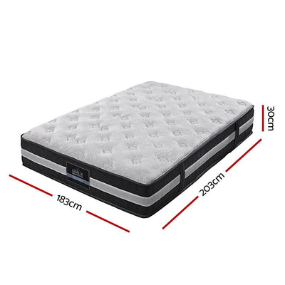 Giselle King Mattress Bed Size 7 Zone Pocket Spring Medium Firm Foam 30cm Payday Deals