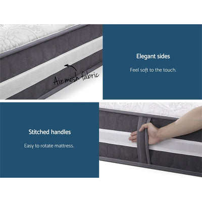 Giselle King Mattress Bed Size 7 Zone Pocket Spring Medium Firm Foam 30cm Payday Deals