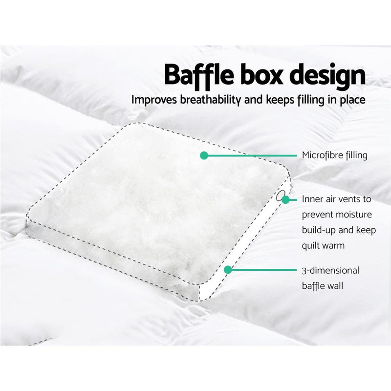 Giselle King Mattress Topper Pillowtop 1000GSM Microfibre Filling Protector Payday Deals