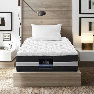 Giselle King Single Mattress Bed Size 7 Zone Pocket Spring Medium Firm Foam 30cm Payday Deals