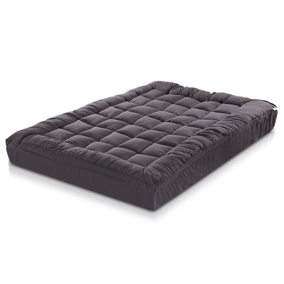 Giselle King Single Mattress Topper Pillowtop 1000GSM Charcoal Microfibre Bamboo Fibre Filling Protector Payday Deals