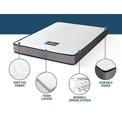 Giselle Mattress Medium Firm Mattresses Tight Top Bed Bonnel Spring 13cm SINGLE Payday Deals