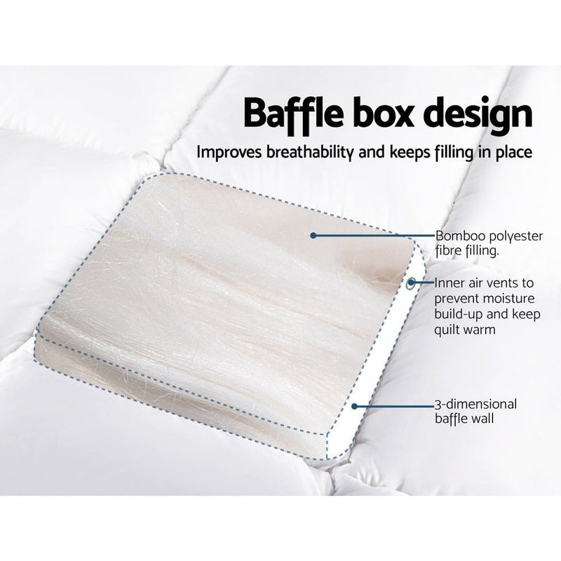 Giselle Single Mattress Topper Bamboo Fibre Pillowtop Protector Payday Deals