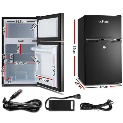 Glacio 90L Portable Fridge Bar Freezer Cooler Upright 12V/24V/240V Caravan Car Payday Deals