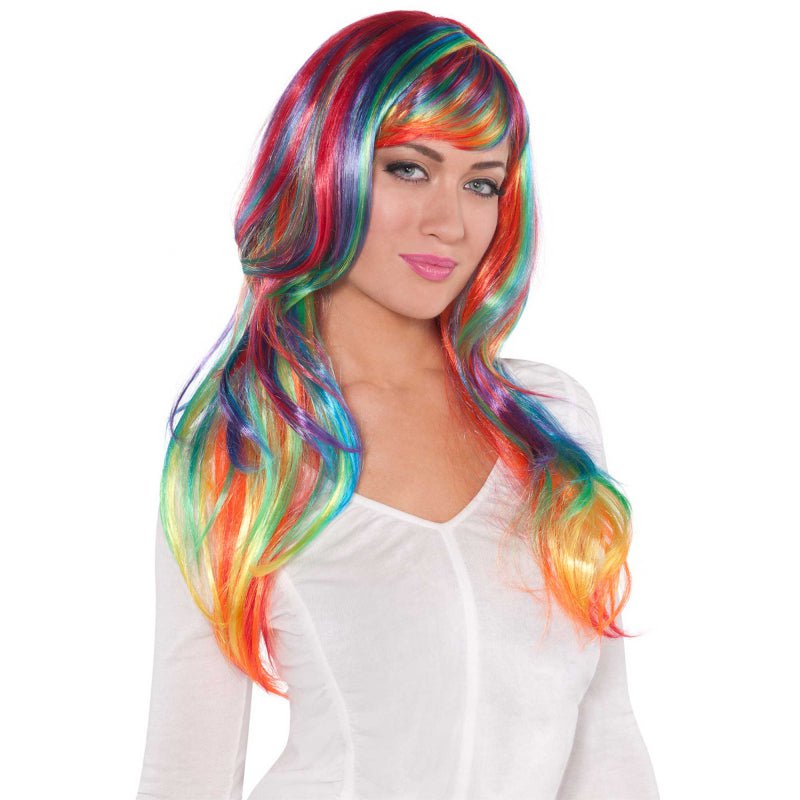 Glamorous Wig Rainbow Costume Accessory x1 Payday Deals