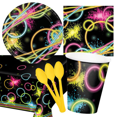 Glow Party 8 Guest Deluxe Tableware Pack Payday Deals