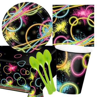 Glow Party 8 Guest Deluxe Tableware Party Pack