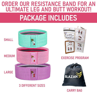 Glute Lifting Booty Burner Resistance Band Set of 3 Small Medium Large Payday Deals
