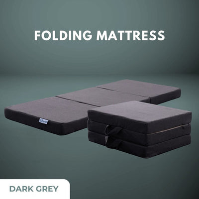 GOMINIMO 3 Fold Folding Mattress Single Dark Grey GO-FM-100-EON Payday Deals