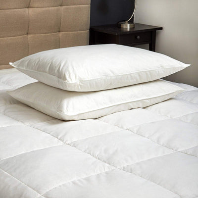 Goose Feather & Down Quilt 500GSM + Goose Feather and Down Pillows 2 Pack Combo King White Payday Deals