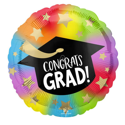 Graduation Colourful Congrats Grad Round Foil Balloon