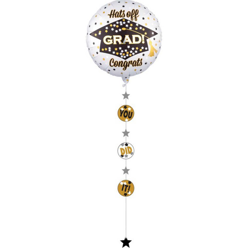Graduation Drop-A-Line You Did It Hats off Congrats Jumbo Shape Balloon Payday Deals