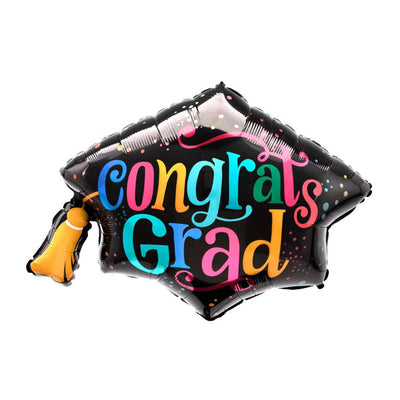 Graduation Follow Your Dreams congrats Grad Cap SuperShape Foil Balloon