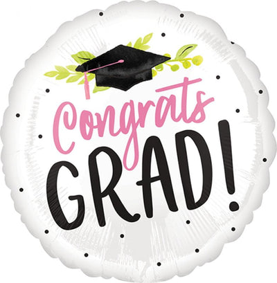 Graduation Girl Congrats Grad Round Foil Balloon