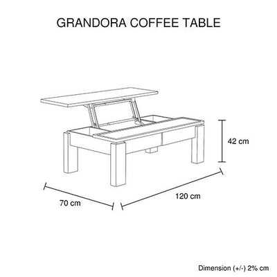 Grandora Coffee Table Black & White Glossy Colour