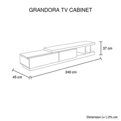 Grandora TV Cabinet Black & White Glossy Colour