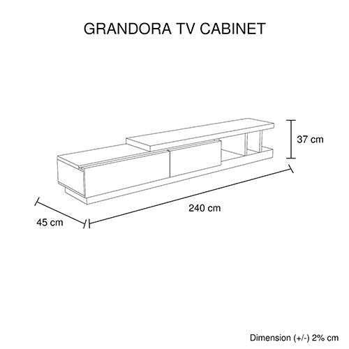 Grandora TV Cabinet Black & White Glossy Colour