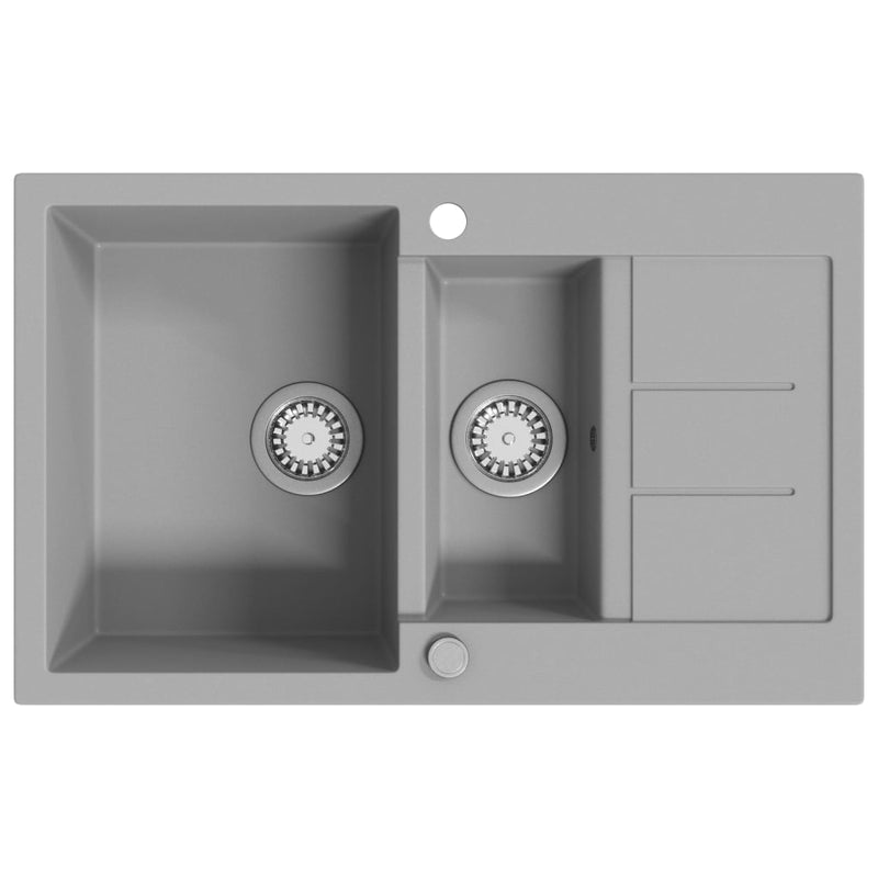 Granite Kitchen Sink Double Basin Grey Payday Deals