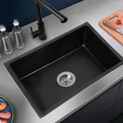 Granite Kitchen Sink Laundry Stone Sinks Top Undermount Single Bowl Matte Black Payday Deals