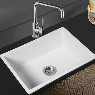 Granite Kitchen Sink Laundry Stone Sinks Top Undermount Single Bowl White Payday Deals