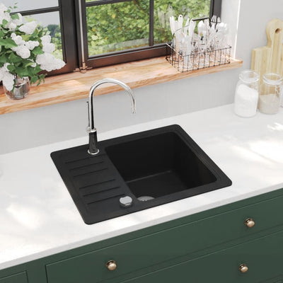 Granite Kitchen Sink Single Basin Black Payday Deals