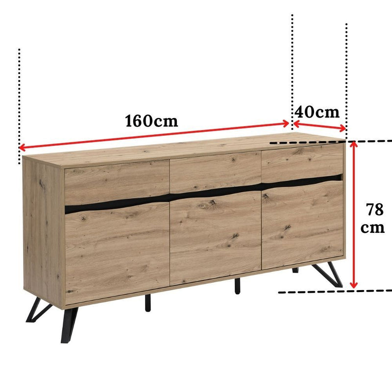 Grayson Chest of 6 Drawers Tallboys Dressers Storage Drawers + Grayson 3 Door 3 Drawer Large Sideboard  Bedroom Furniture Storage Cabinet Payday Deals