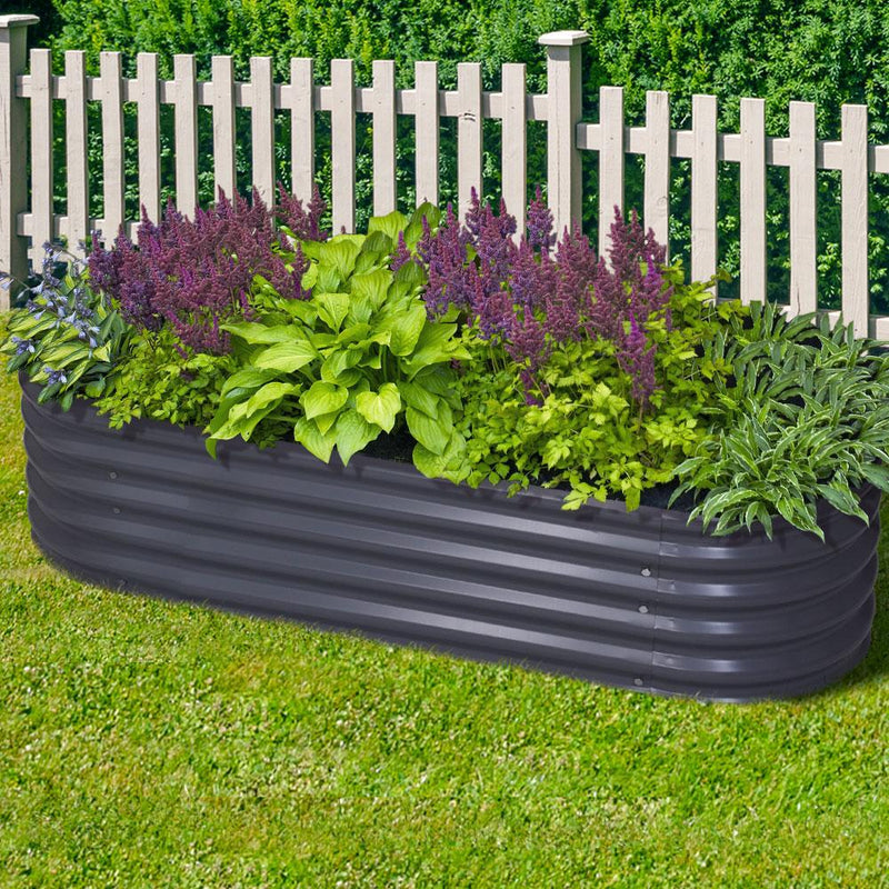 Greenfingers 160X80X42CM Galvanised Raised Garden Bed Steel Instant Planter Payday Deals