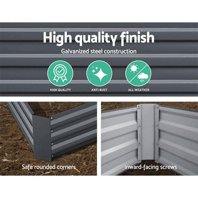 Greenfingers 180x90x30CM Galvanised Raised Garden Bed Steel Instant Planter Payday Deals