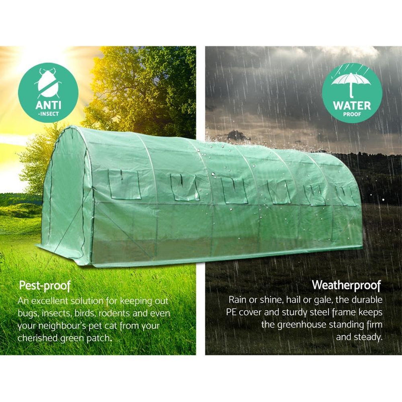 Greenfingers 6X3X2M Walk In Replacement Greenhouse PE Cover Shed - Cover Only