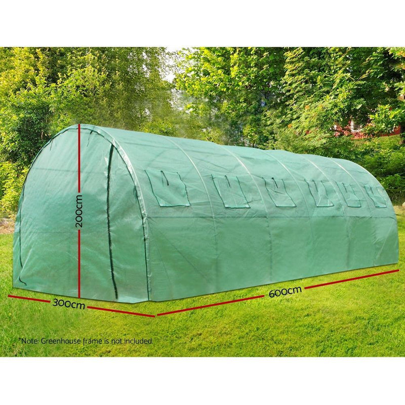 Greenfingers 6X3X2M Walk In Replacement Greenhouse PE Cover Shed - Cover Only