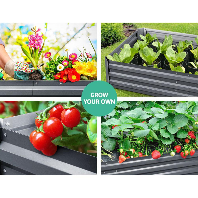 Greenfingers Galvanised Steel Raised Garden Bed Instant Planter 210 x 90 Aluminium Payday Deals