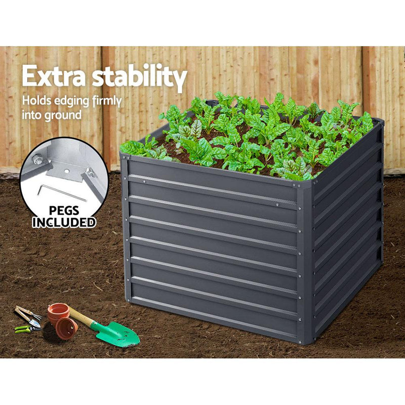 Greenfingers Garden Bed 2PCS 100X100X77CM Galvanised Steel Raised Planter Payday Deals