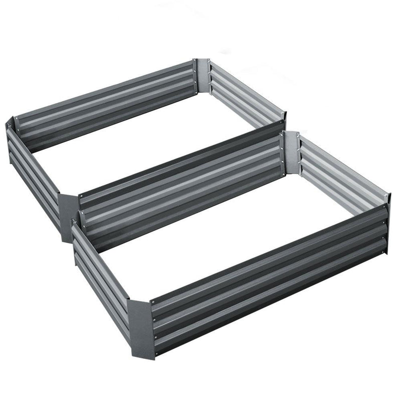 Greenfingers Garden Bed 2PCS 120X90X30CM Galvanised Steel Raised Planter Payday Deals