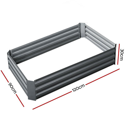 Greenfingers Garden Bed 2PCS 120X90X30CM Galvanised Steel Raised Planter Payday Deals