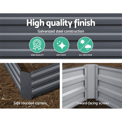 Greenfingers Garden Bed 2PCS 120X90X30CM Galvanised Steel Raised Planter Payday Deals