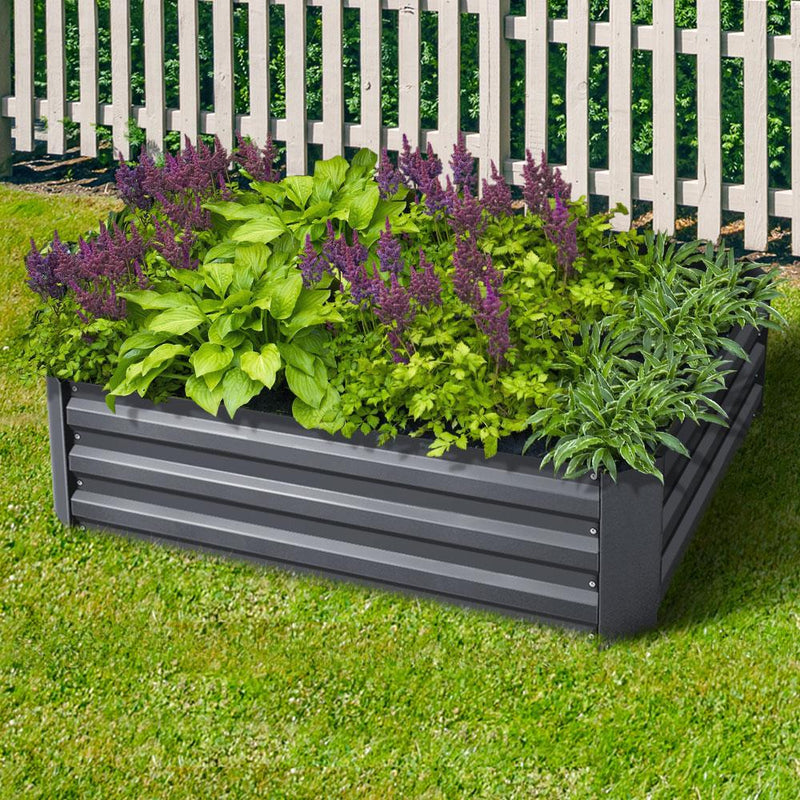 Greenfingers Garden Bed 2PCS 120X90X30CM Galvanised Steel Raised Planter Payday Deals