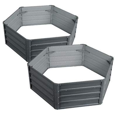 Greenfingers Garden Bed 2PCS 130X130X46CM Galvanised Steel Raised Planter