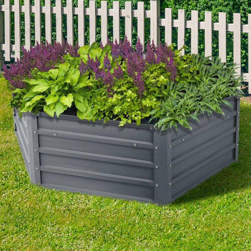 Greenfingers Garden Bed 2PCS 130X130X46CM Galvanised Steel Raised Planter Payday Deals