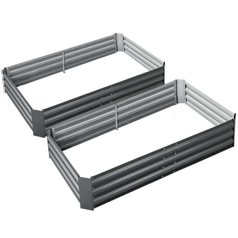 Greenfingers Garden Bed 2PCS 150X90X30CM Galvanised Steel Raised Planter Payday Deals