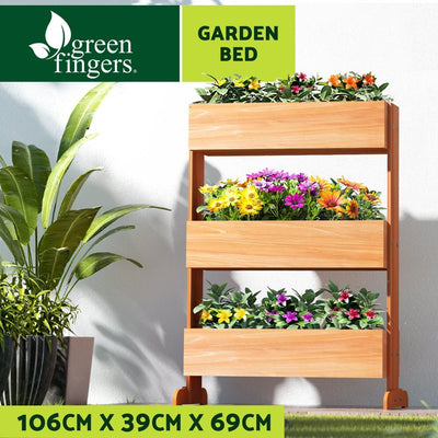 Greenfingers Garden Bed Raised Wooden Planter Box Vegetables 69x39x106cm Payday Deals