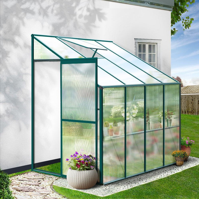 Greenfingers Greenhouse Aluminium Green House Garden Polycarbonate 2.52x1.27M Payday Deals