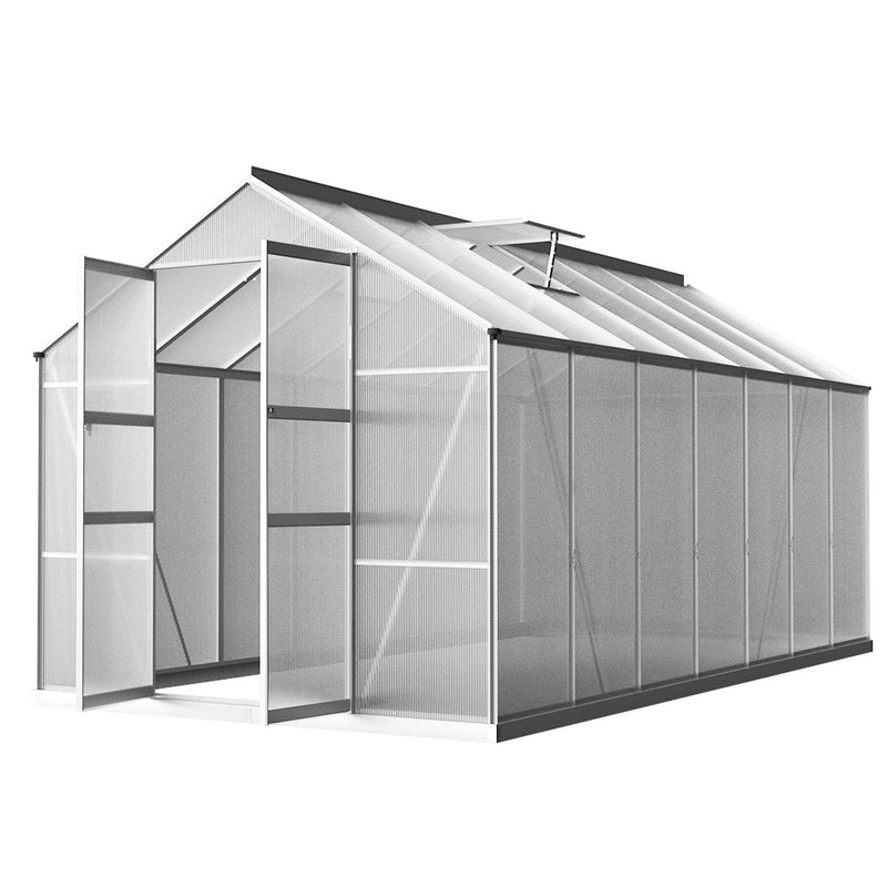 Greenfingers Greenhouse Aluminium Green House Garden Shed Polycarbonate 4.1x2.5M Payday Deals