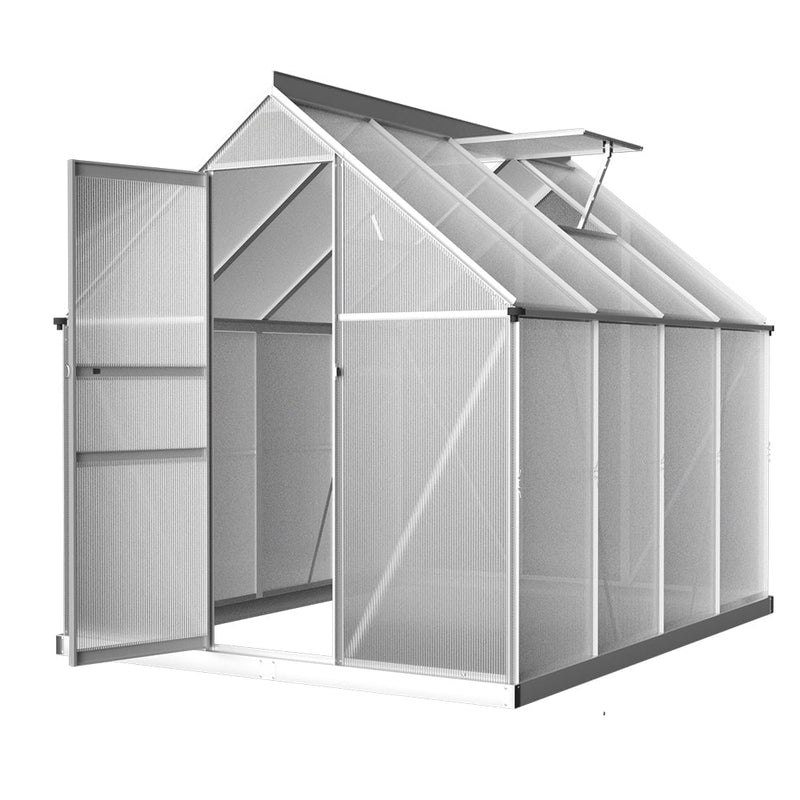 Greenfingers Greenhouse Aluminium Green House Polycarbonate Garden Shed 2.4x1.9M Payday Deals